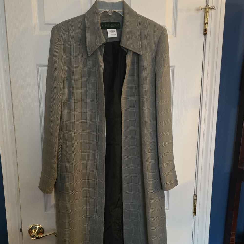 Harve Benard Black and White Checkered Coat
